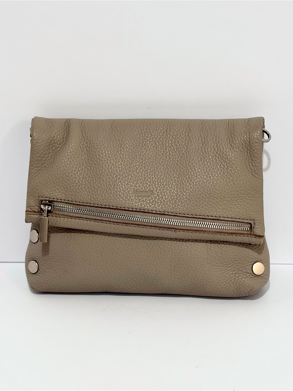 Hammitt VIP MD Clutch In Pewter Pebble/Brushed Silver/Missing Strap